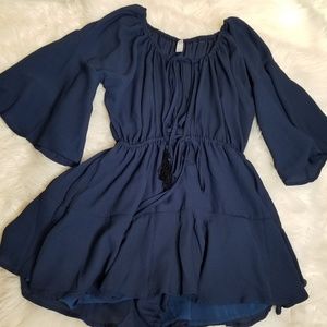 (3 for 30) Navy jumpsuit off shoulder romper